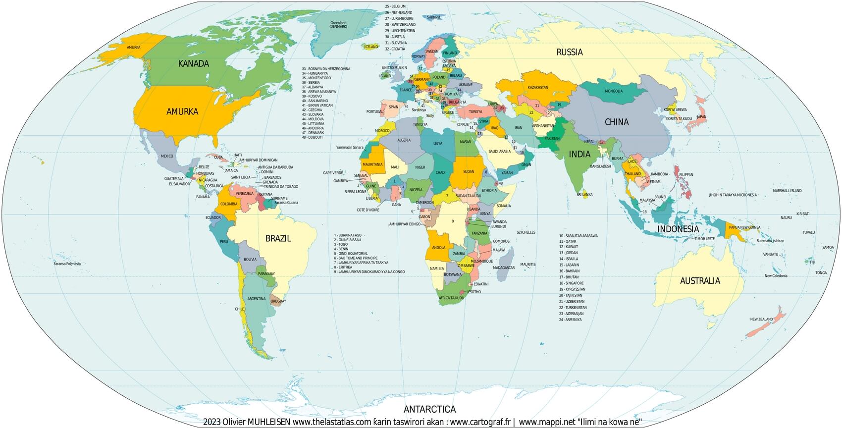 Mapa del mundo con países