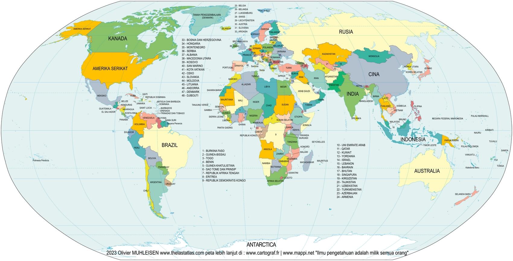 Mapa del mundo con países